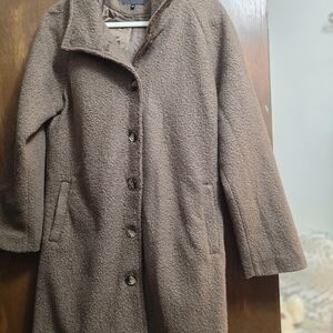Chouyatou Notched Collar Single Breasted Wool Blend Over Coat Camel Color M